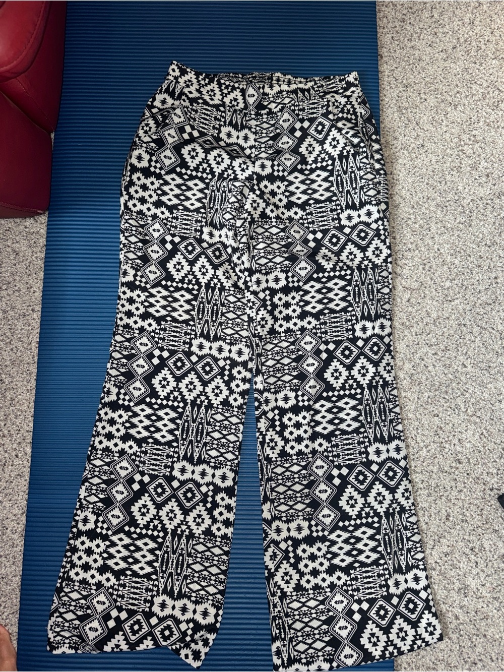 BCX Black and White Aztec Print Pants